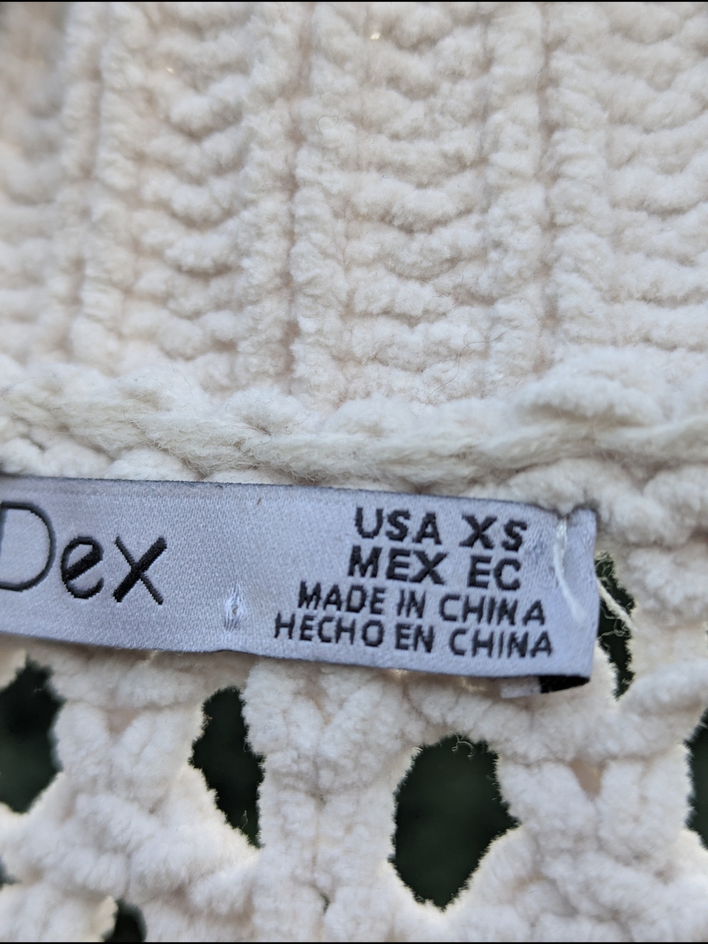 Dex Open Knit Chenille Cardigan Sweater Chunky Crochet Boho Coquettecore - Picture 8 of 13
